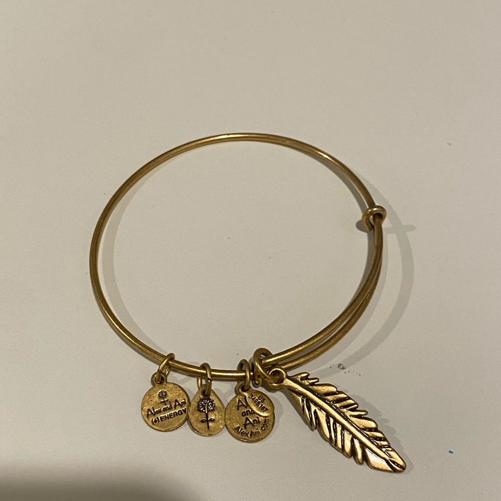 Alex and Ani feather charm bangle